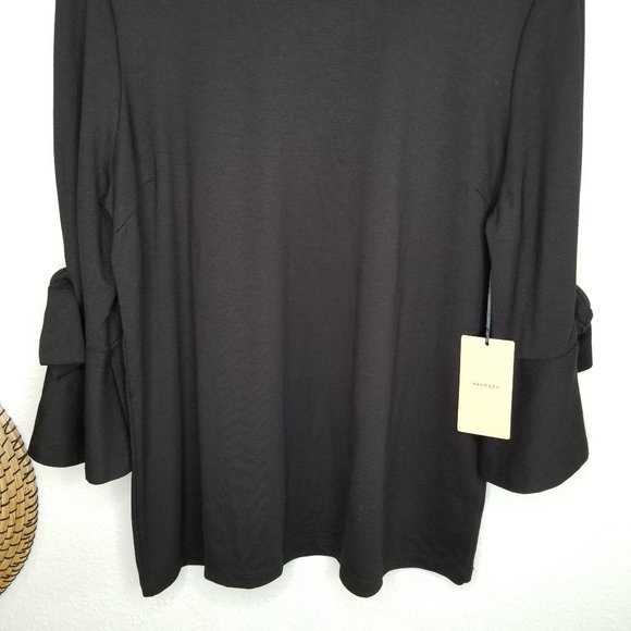 Halogen Tshirt Blouse w/ 3/4 Ruffle Sleeves & Ties - Picture 4 of 10